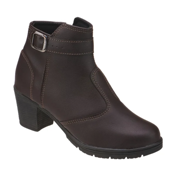 Bota Botinha Feminina Ankle Boots Fivela Cano Baixo Salto Alto Moda Pé - Imagem 9
