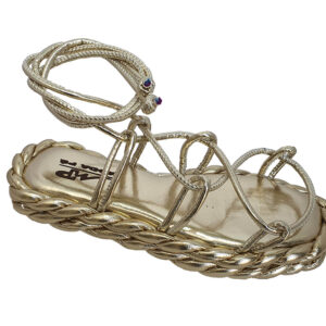 Sandália Flatform Plataforma Moda Pé Amarração Trança